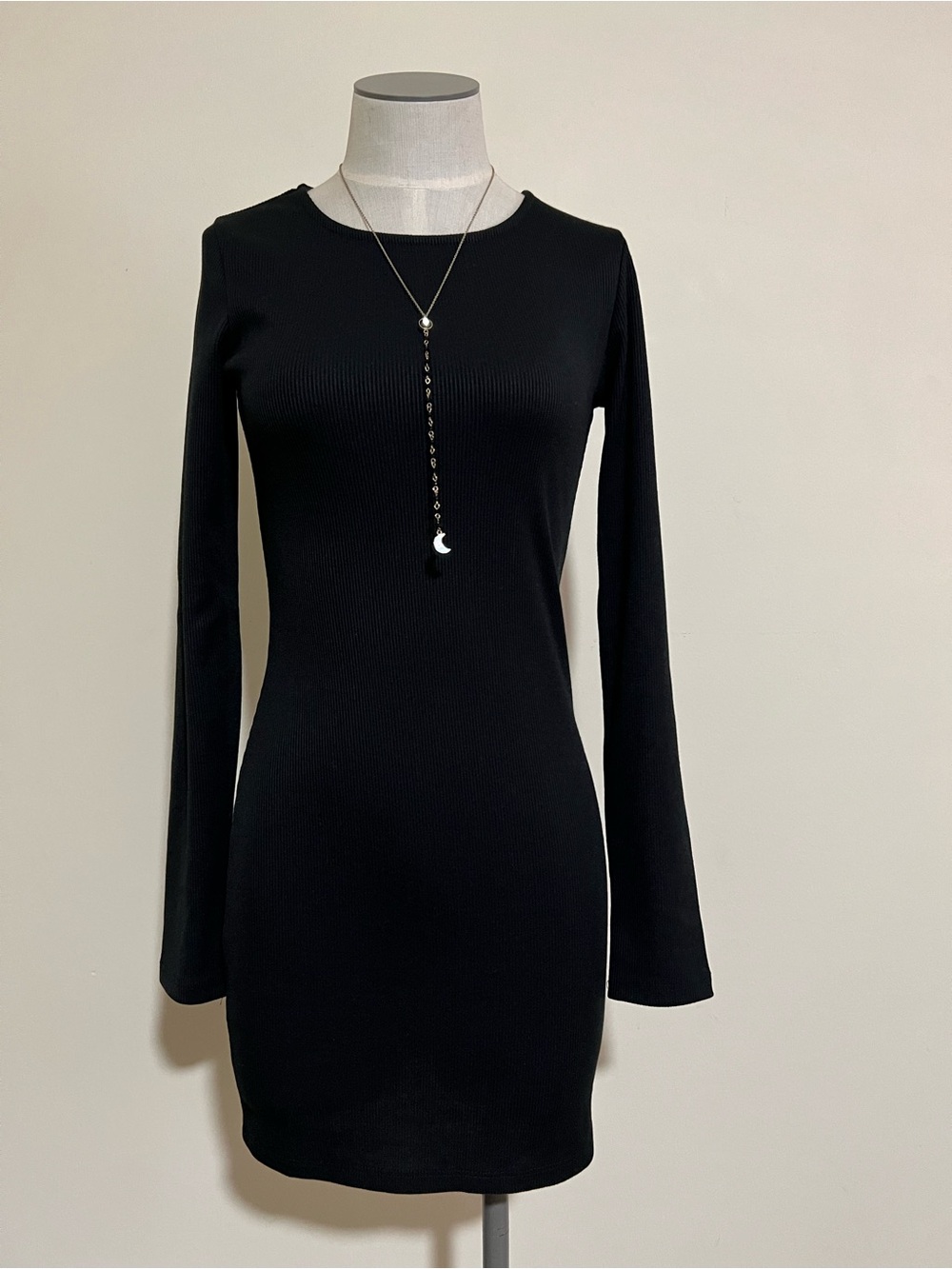 Princess Polly Black Long-Sleeve Ribbed Bodycon Dress - SZ 4 NWT